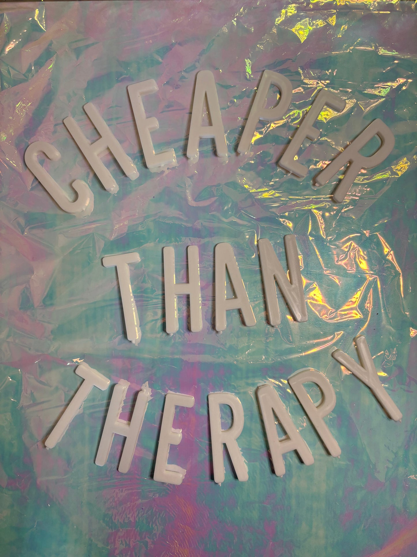 “Cheaper Than Therapy” crystal candles